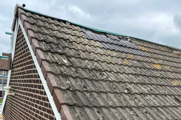The edge of an old roof
